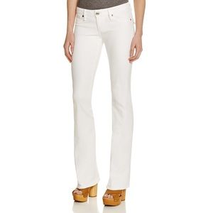 TRUE RELIGION LOW RISE WIDE LEG WHITE JEANS